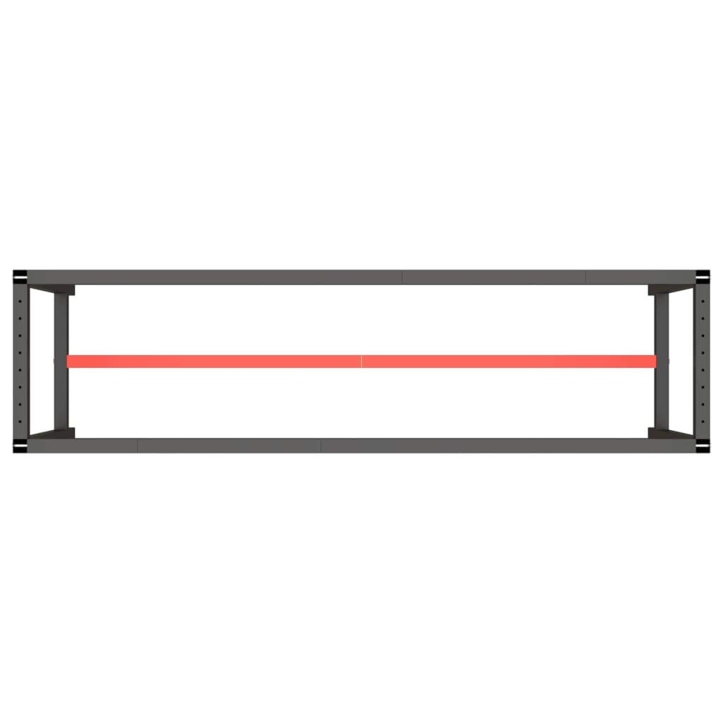 Okvir za radni stol mat crni i mat crveni 190x50x79 cm metalni