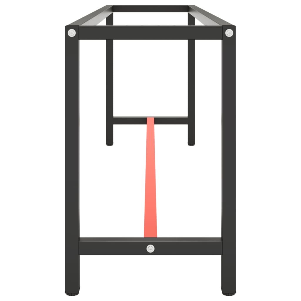 Okvir za radni stol mat crni i mat crveni 210x50x79 cm metalni