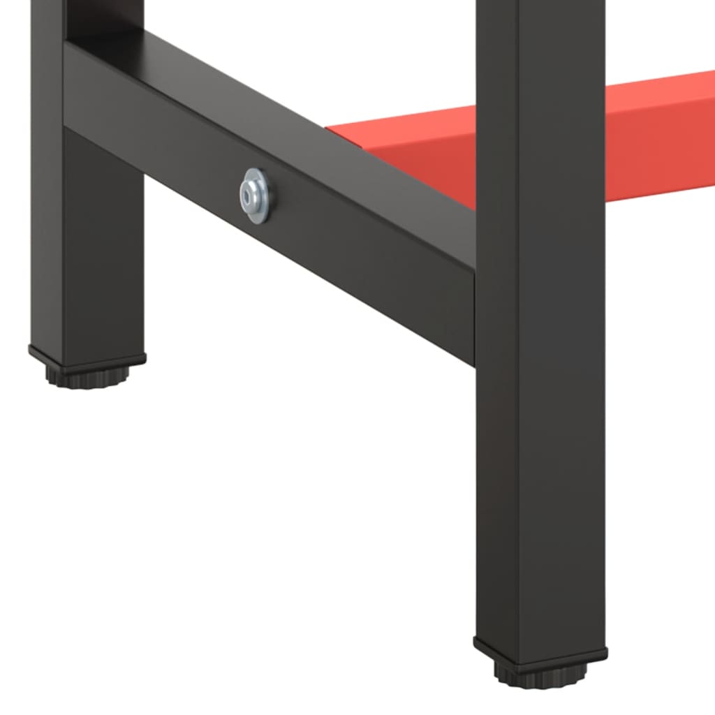 Okvir za radni stol mat crni i mat crveni 210x50x79 cm metalni