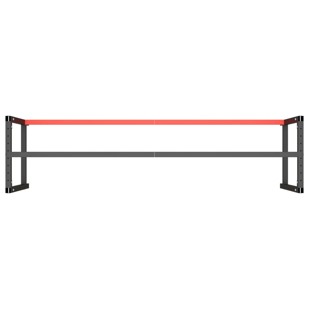 Okvir za radni stol mat crni i mat crveni 220x57x79 cm metalni