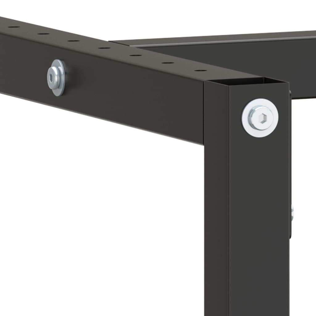 Okvir za radni stol mat crni i mat crveni 220x57x79 cm metalni