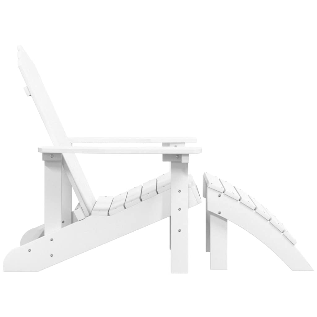 Vrtna stolica Adirondack s osloncem za noge HDPE bijela