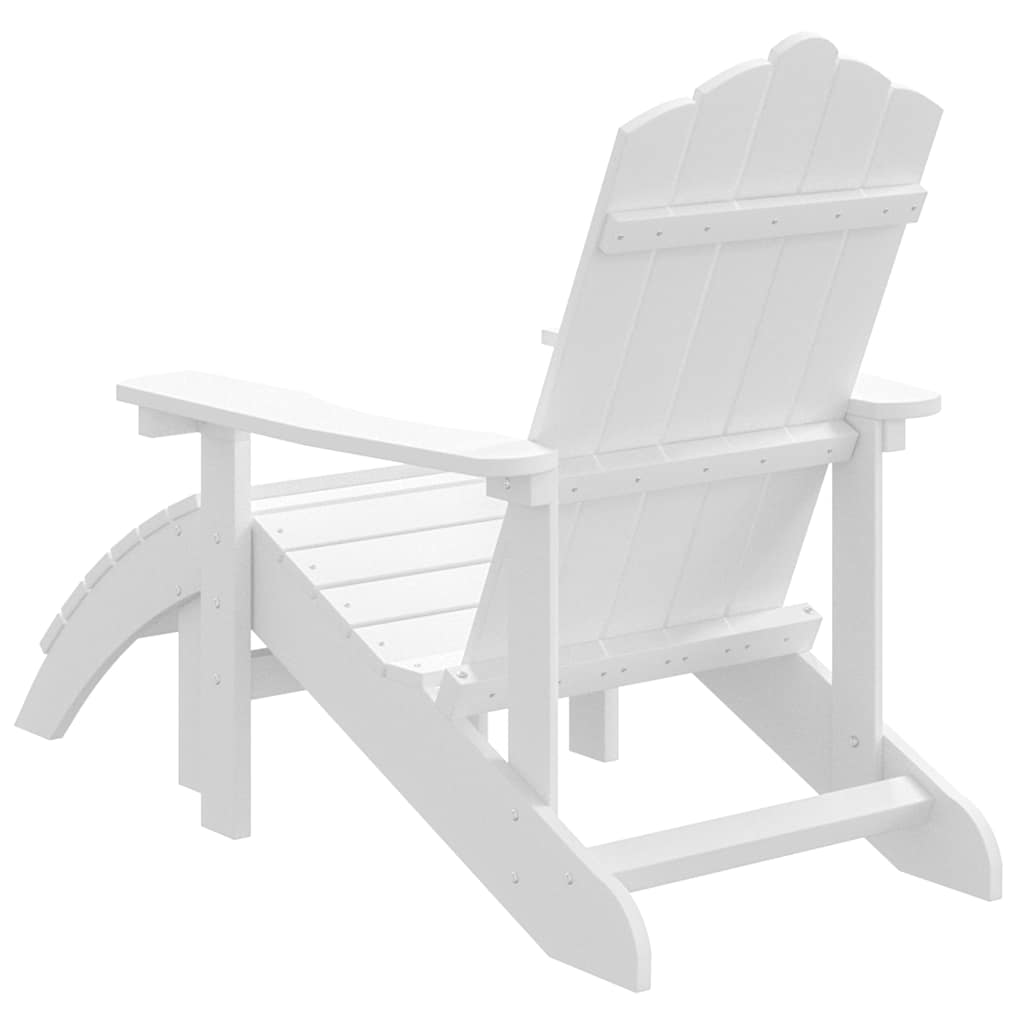 Vrtna stolica Adirondack s osloncem za noge HDPE bijela