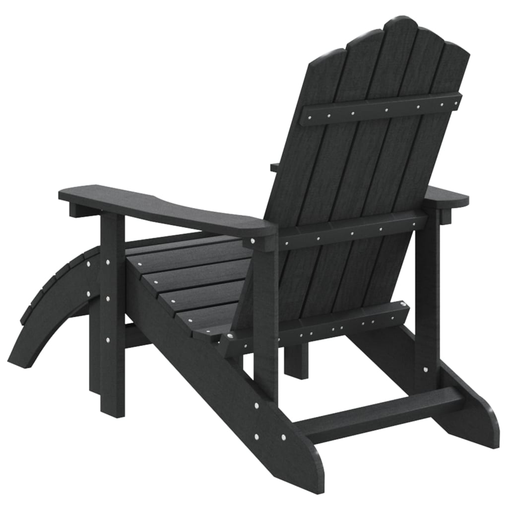 Vrtna stolica Adirondack s osloncem za noge HDPE antracit