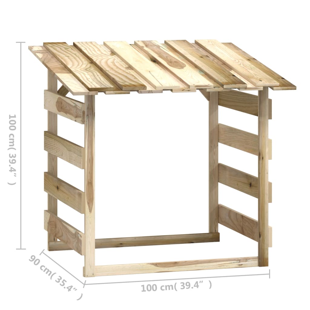 Pergola s krovom 100 x 90 x 100 cm od impregnirane borovine