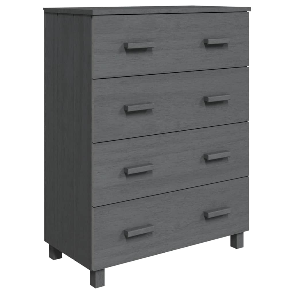 Komoda HAMAR tamnosiva 79 x 40 x 103,5 cm od masivne borovine