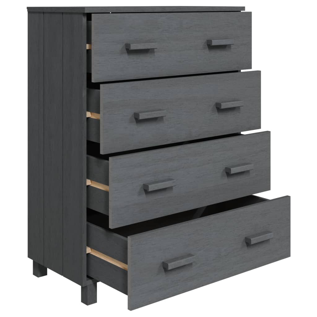 Komoda HAMAR tamnosiva 79 x 40 x 103,5 cm od masivne borovine
