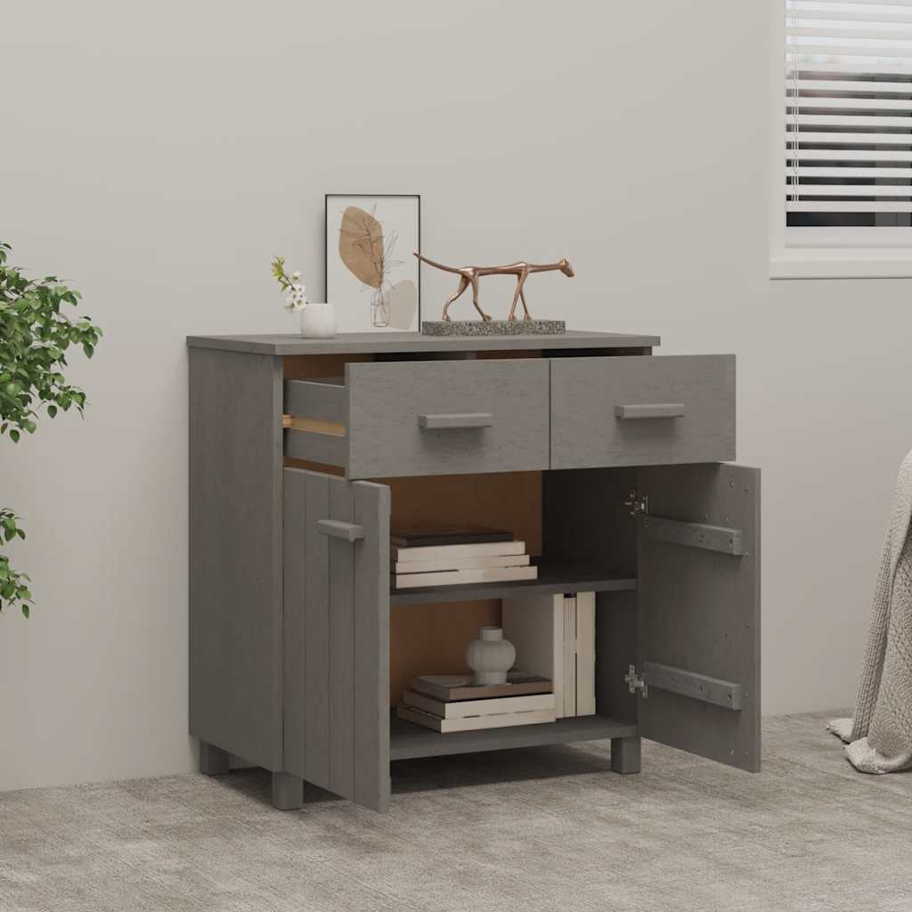 Komoda HAMAR svjetlosiva 79 x 40 x 80 cm od masivne borovine