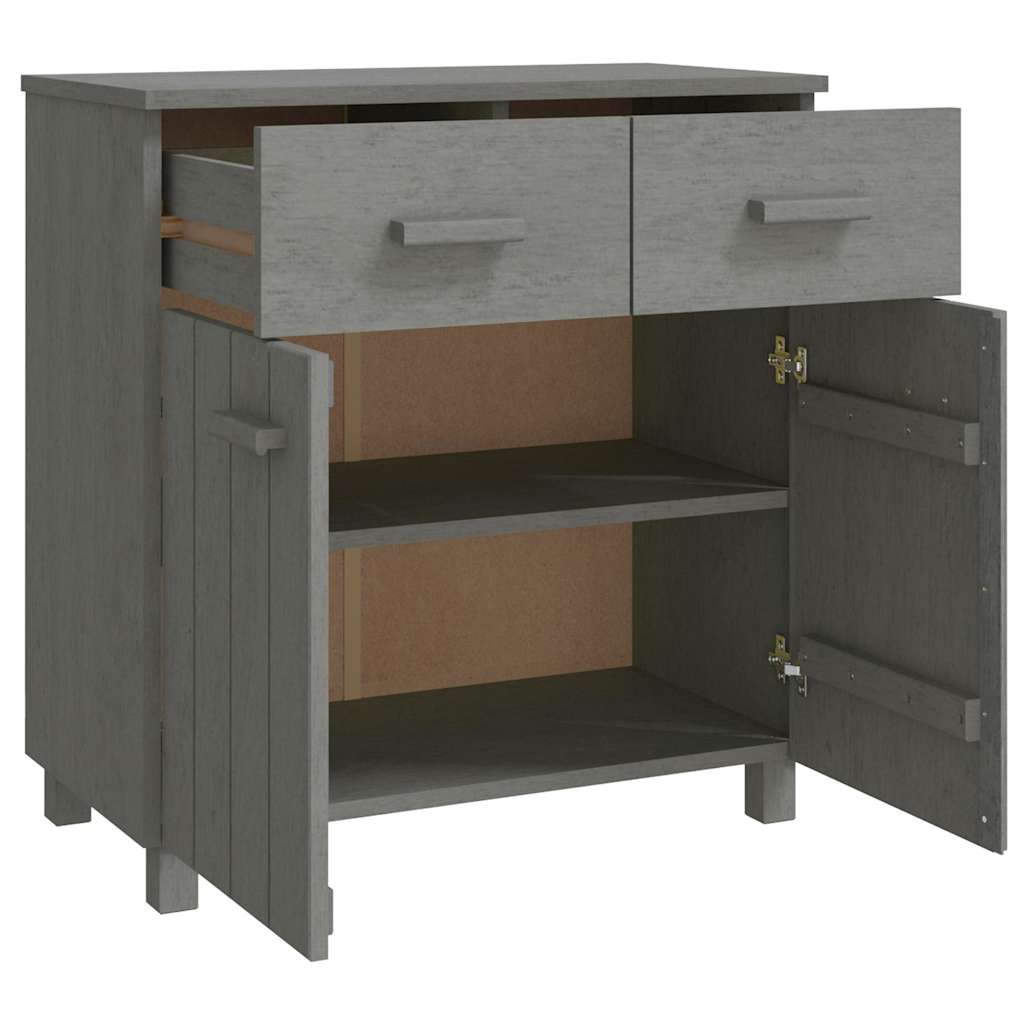 Komoda HAMAR svjetlosiva 79 x 40 x 80 cm od masivne borovine