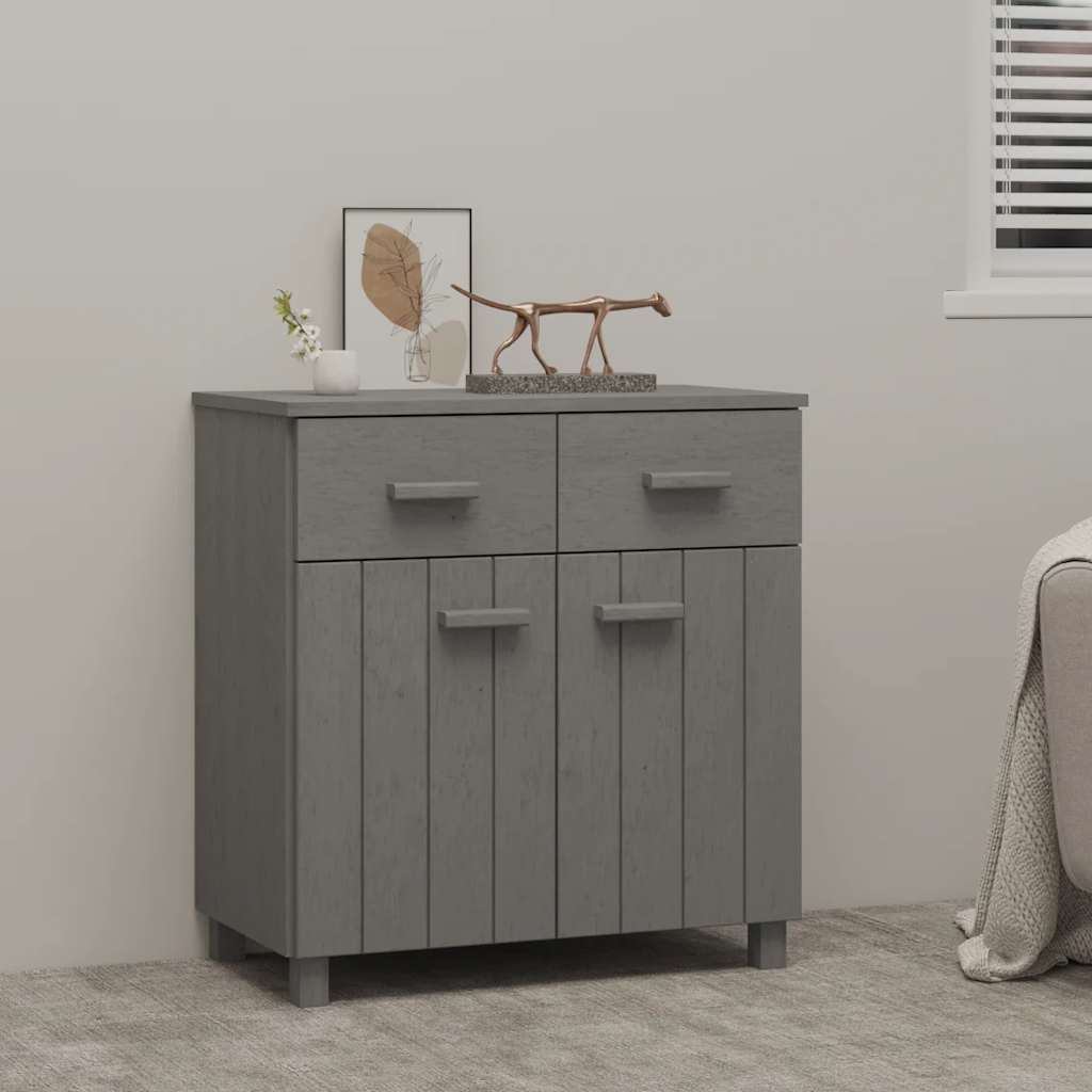 Komoda HAMAR svjetlosiva 79 x 40 x 80 cm od masivne borovine