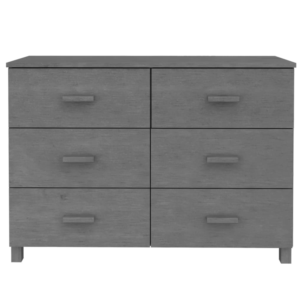 Komoda HAMAR tamnosiva 113 x 40 x 80 cm od masivne borovine