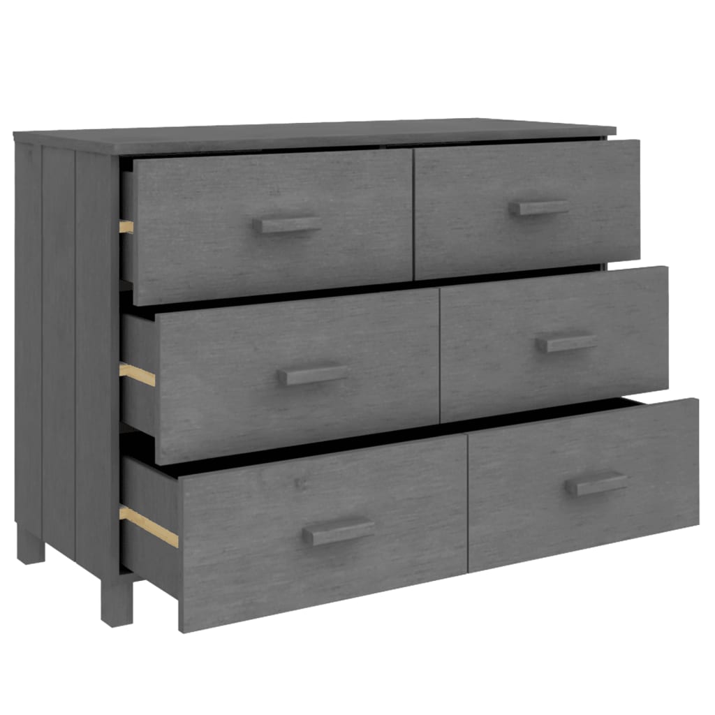 Komoda HAMAR tamnosiva 113 x 40 x 80 cm od masivne borovine