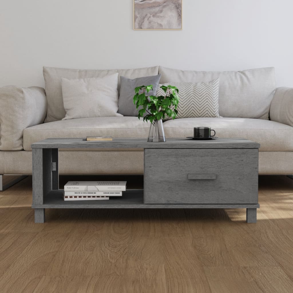 Stolić za kavu HAMAR tamnosivi 100x55x35 cm od masivne borovine