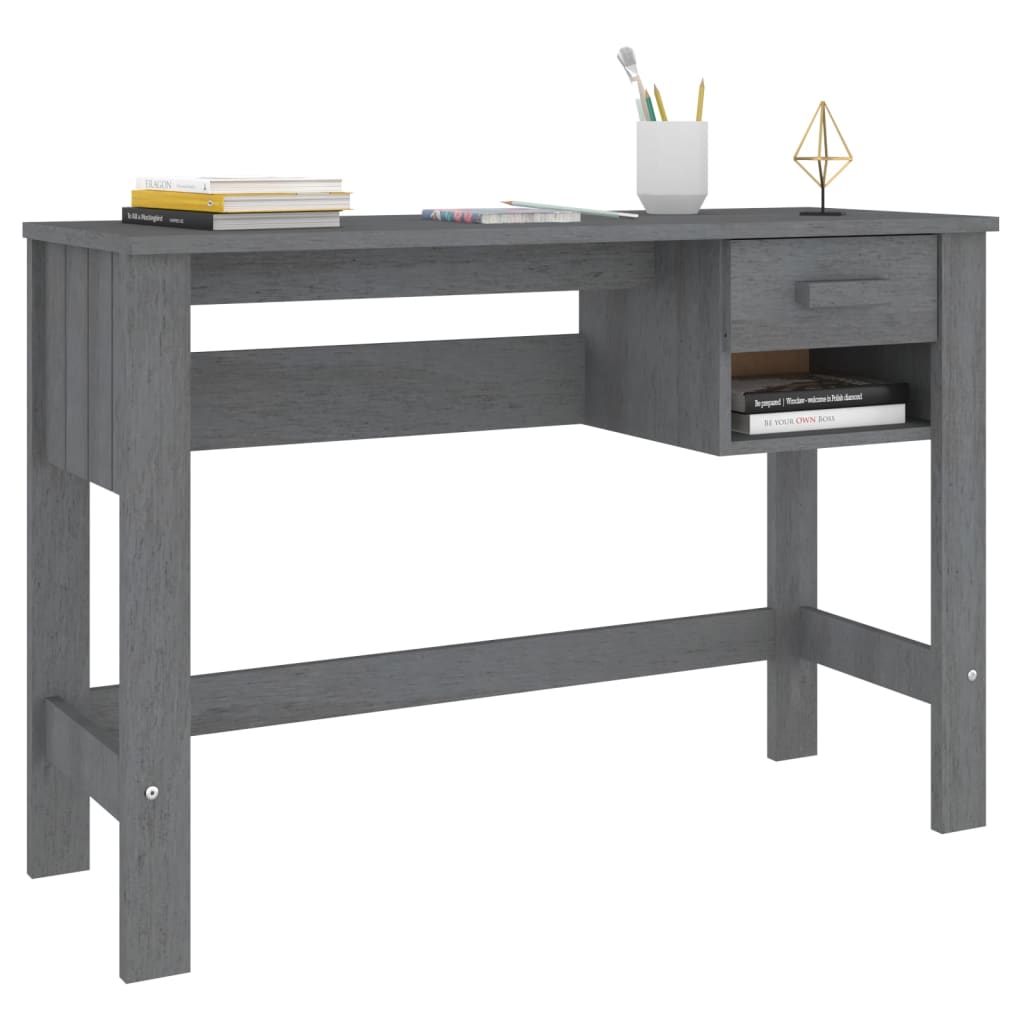 Radni stol HAMAR tamnosivi 110 x 40 x 75 cm od masivne borovine