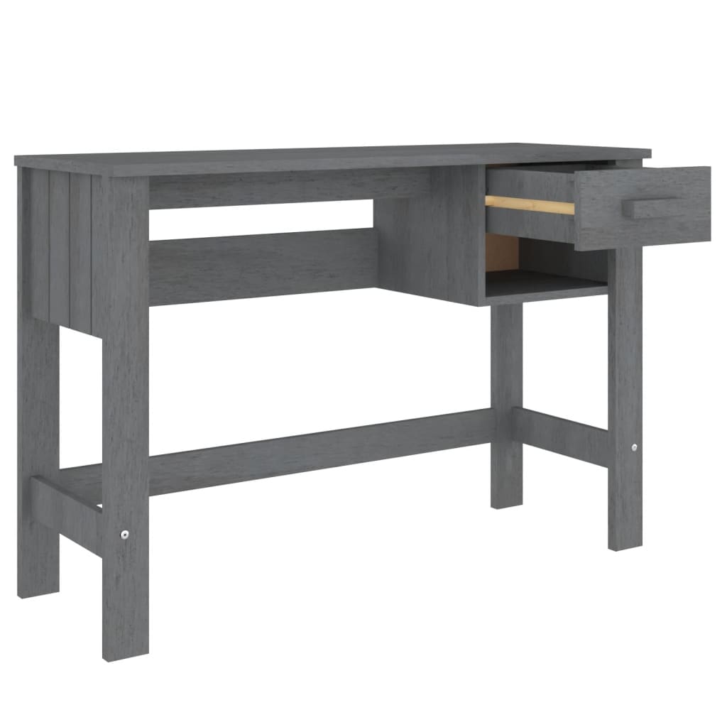 Radni stol HAMAR tamnosivi 110 x 40 x 75 cm od masivne borovine