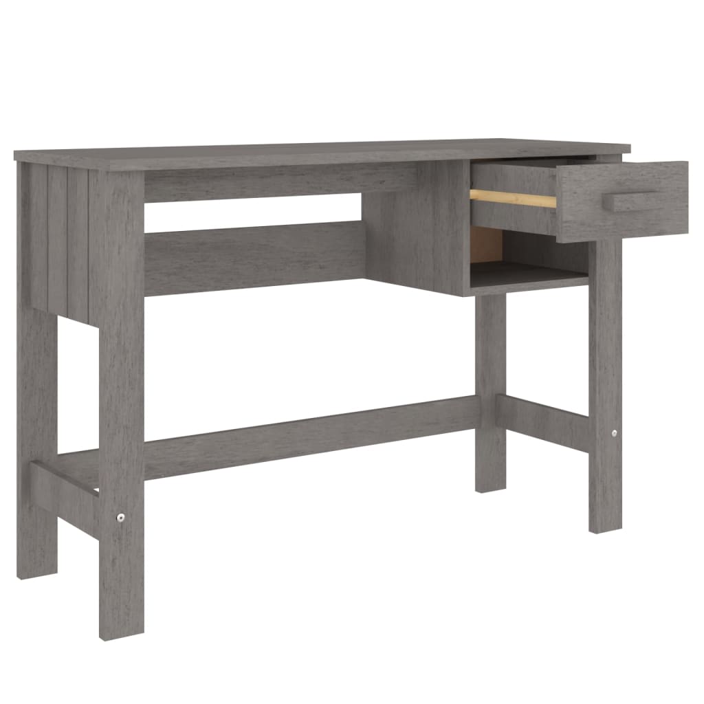 Radni stol HAMAR svjetlosivi 110 x 40 x 75 cm masivna borovina