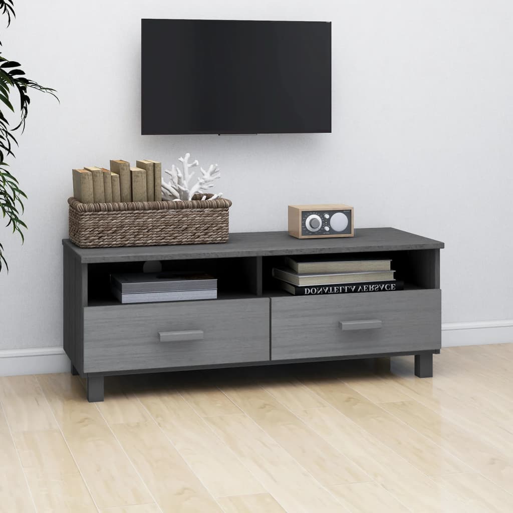 TV ormarić HAMAR tamnosivi 106 x 40 x 40 cm od masivne borovine