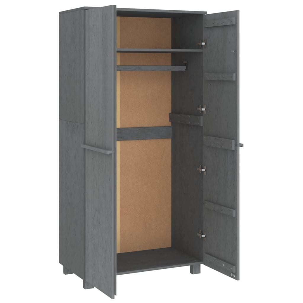 Ormar HAMAR tamnosivi 89 x 50 x 180 cm od masivne borovine