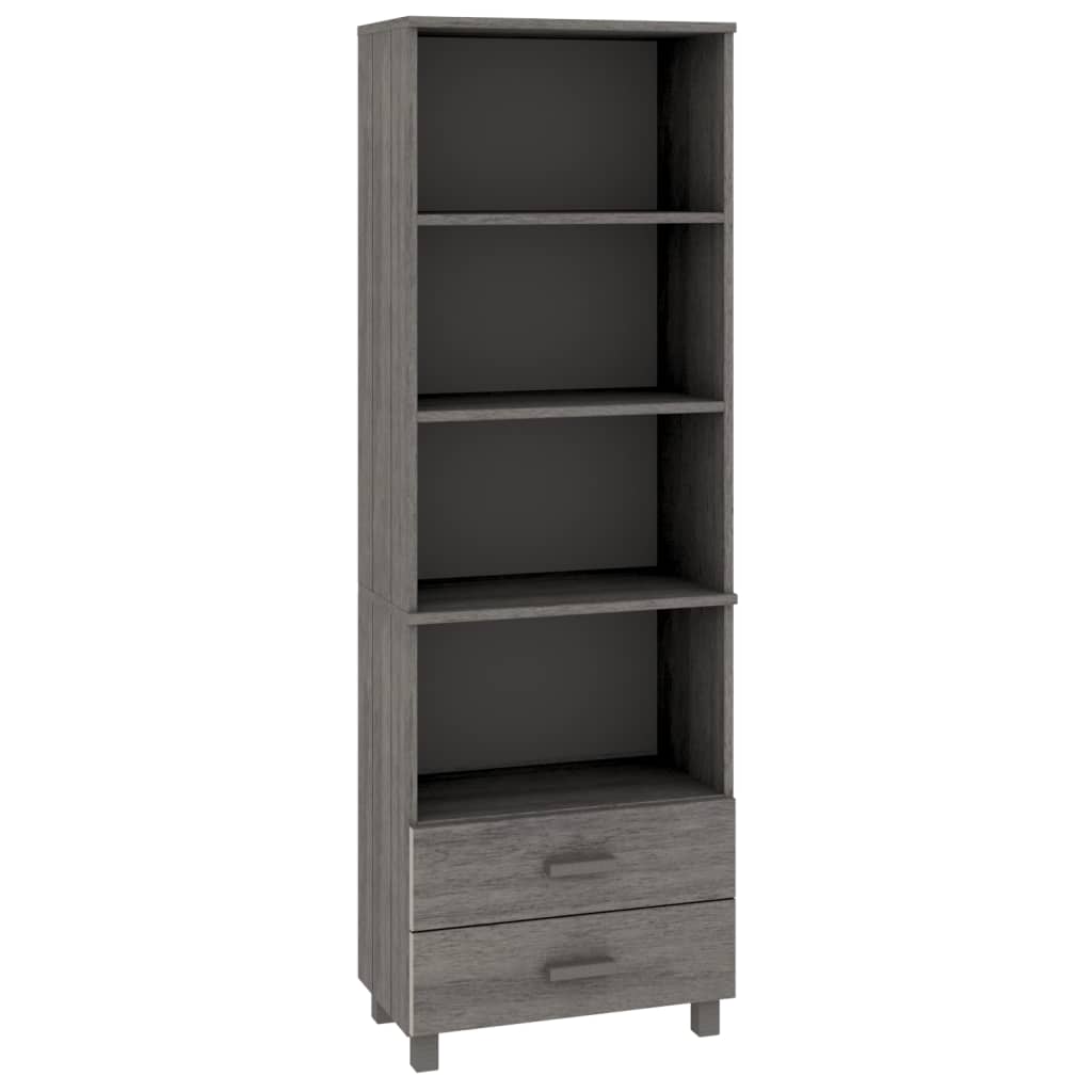 Visoka komoda HAMAR svjetlosiva 60x35x180 cm masivna borovina