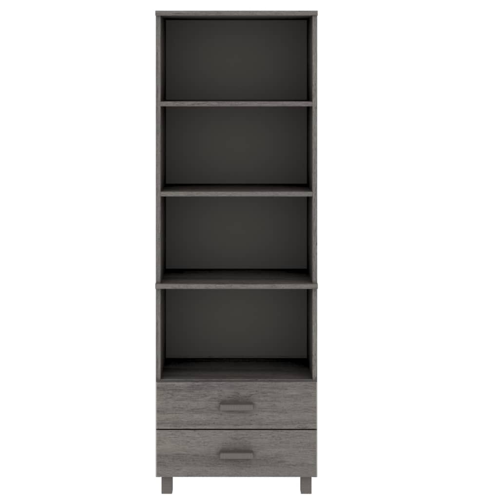 Visoka komoda HAMAR svjetlosiva 60x35x180 cm masivna borovina