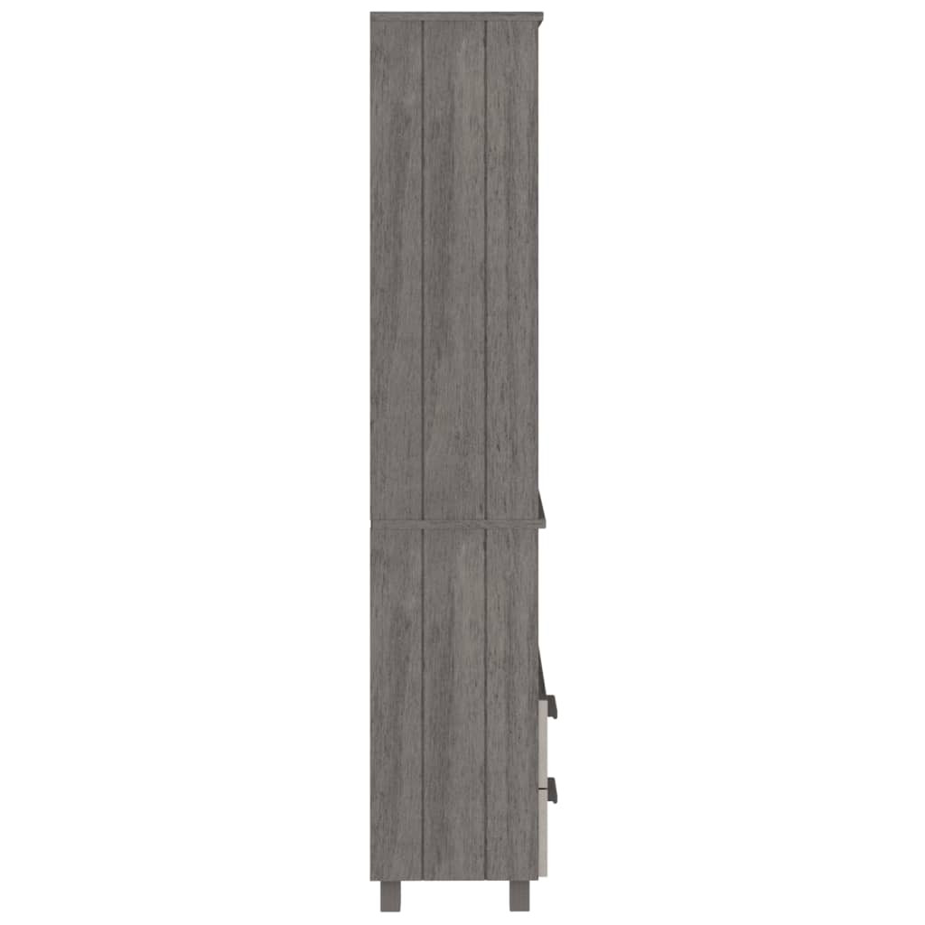 Visoka komoda HAMAR svjetlosiva 60x35x180 cm masivna borovina