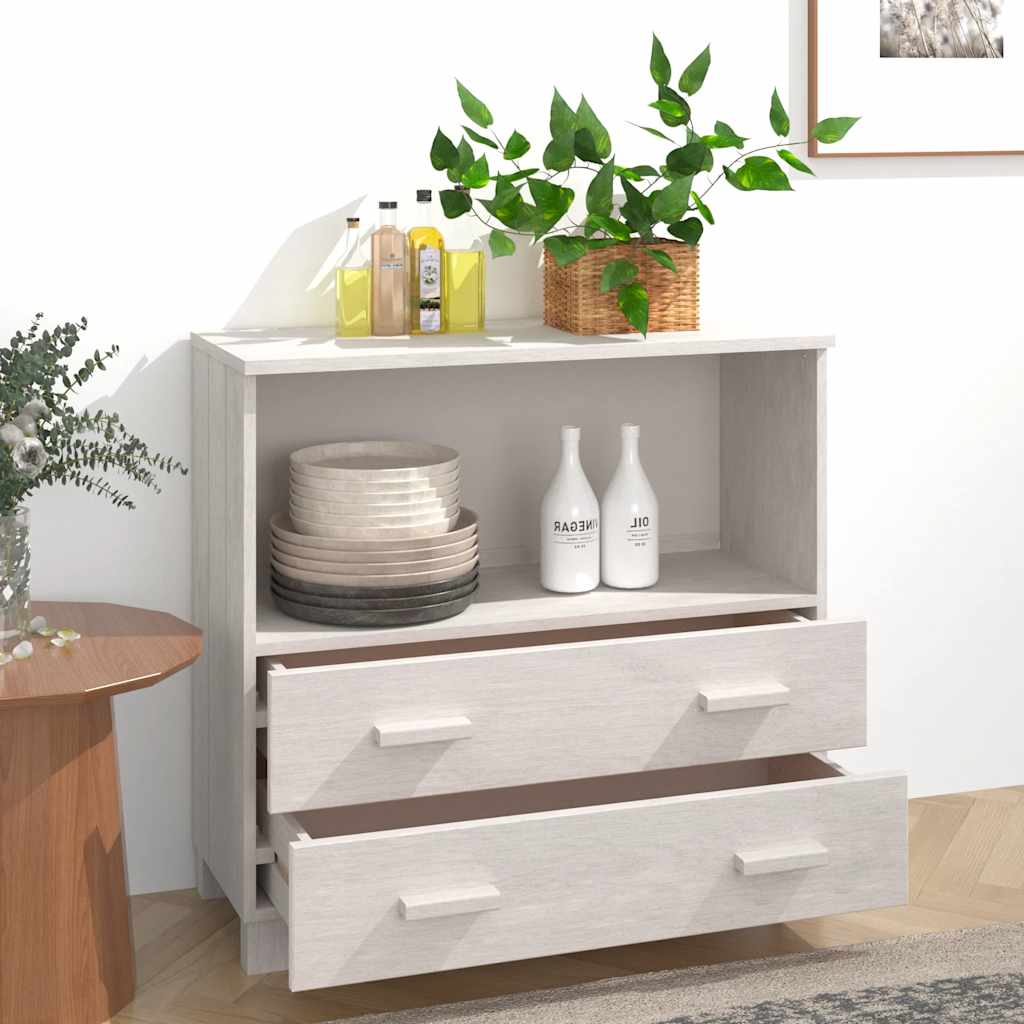 Komoda HAMAR bijela 85 x 35 x 80 cm od masivne borovine