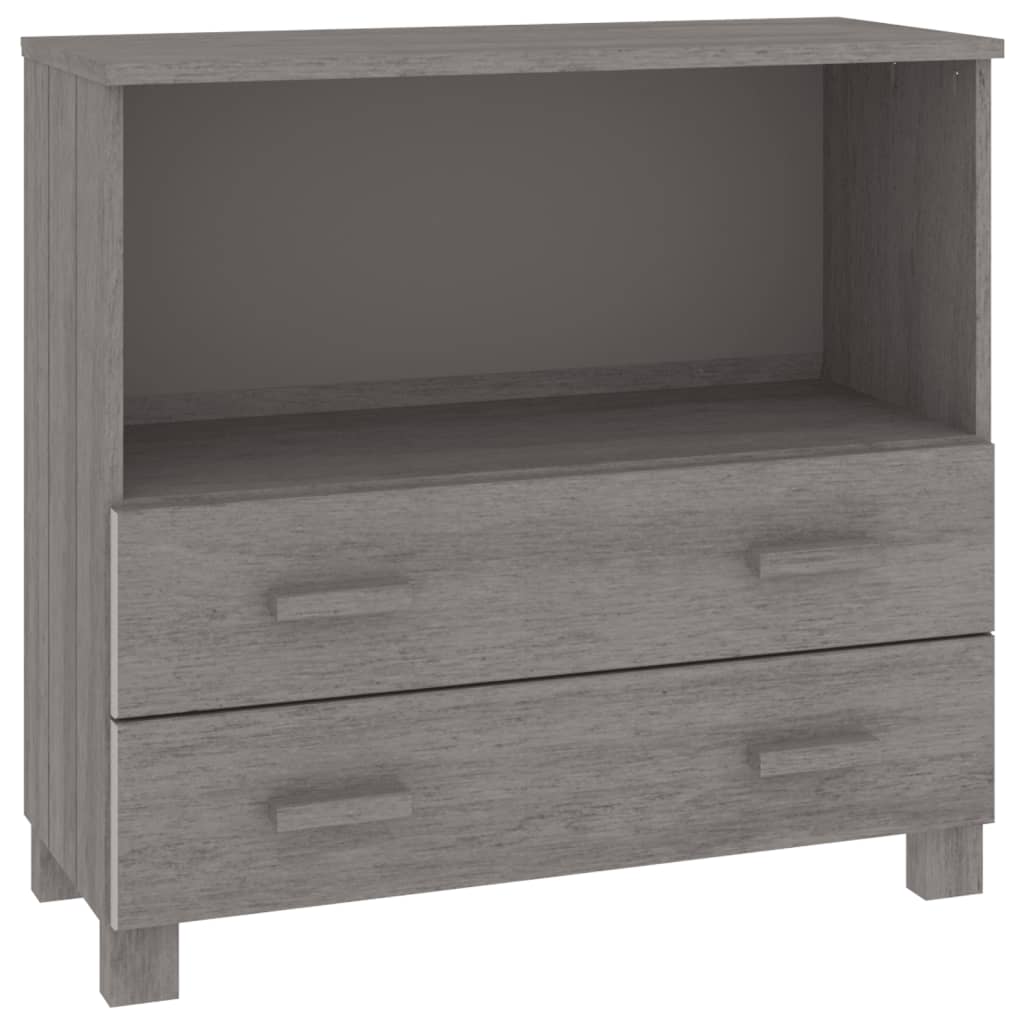 Komoda HAMAR svjetlosiva 85 x 35 x 80 cm od masivne borovine