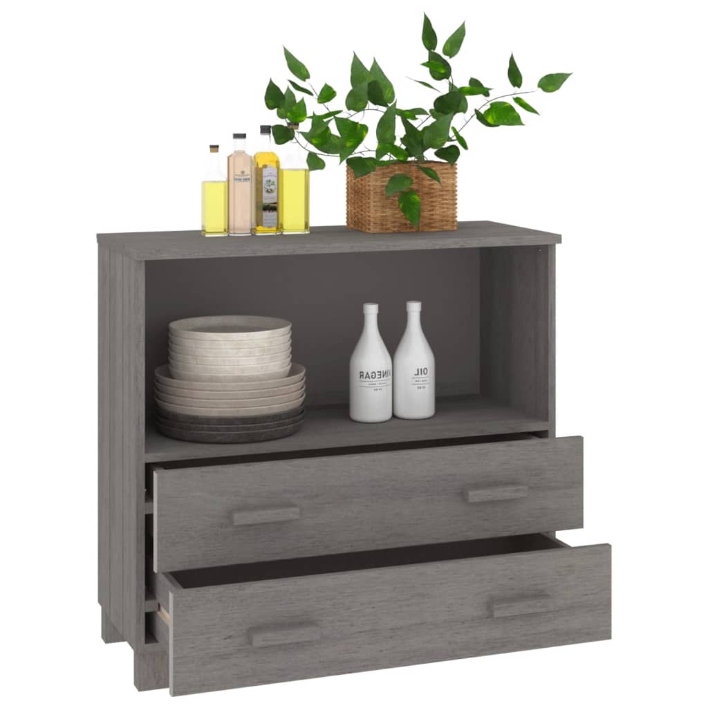 Komoda HAMAR svjetlosiva 85 x 35 x 80 cm od masivne borovine