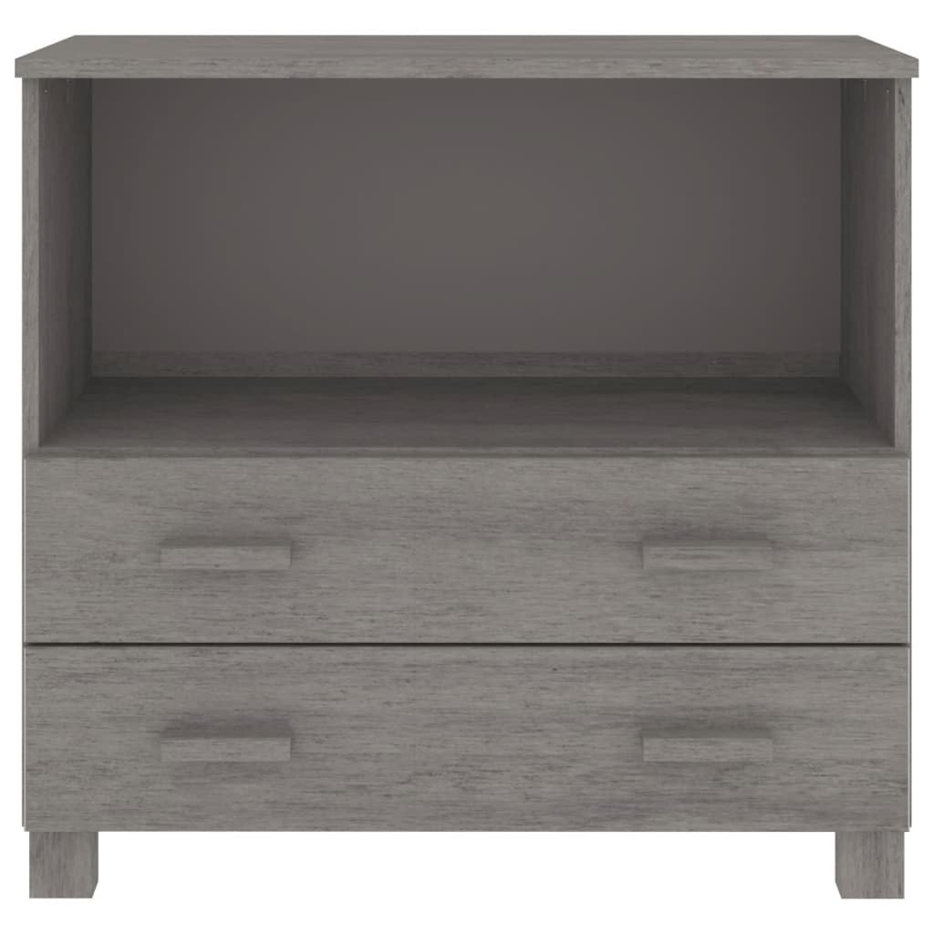 Komoda HAMAR svjetlosiva 85 x 35 x 80 cm od masivne borovine