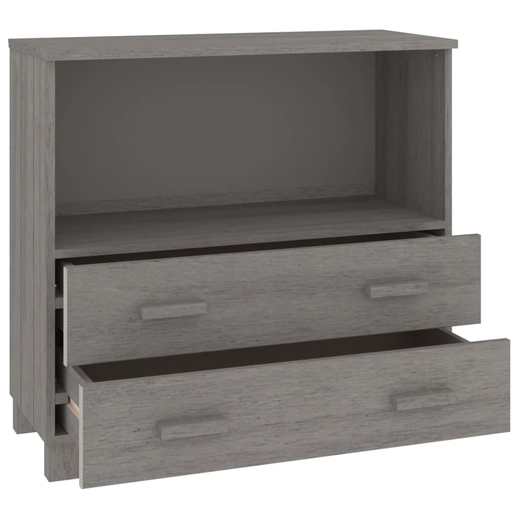Komoda HAMAR svjetlosiva 85 x 35 x 80 cm od masivne borovine