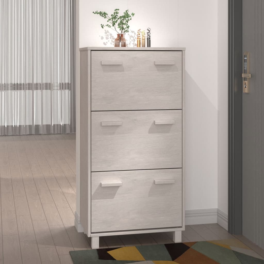 Ormarić za cipele HAMAR bijeli 59,5x35x117 cm masivna borovina