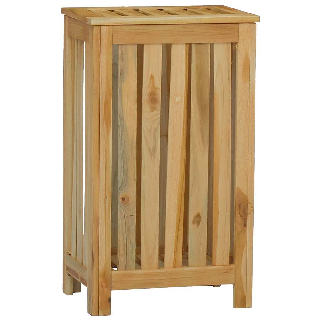 Košara za rublje 35 x 25 x 60 cm od masivne tikovine