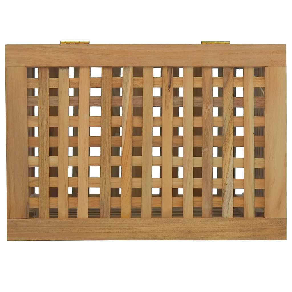 Košara za rublje 50 x 35 x 60 cm od masivne tikovine