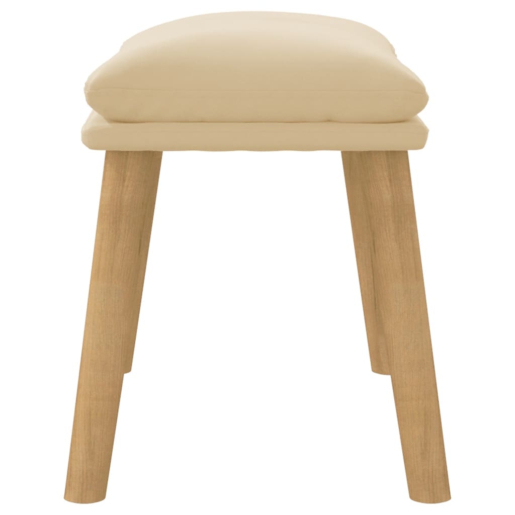 Tabure krem bijeli 45x29,5x35 cm baršunasti