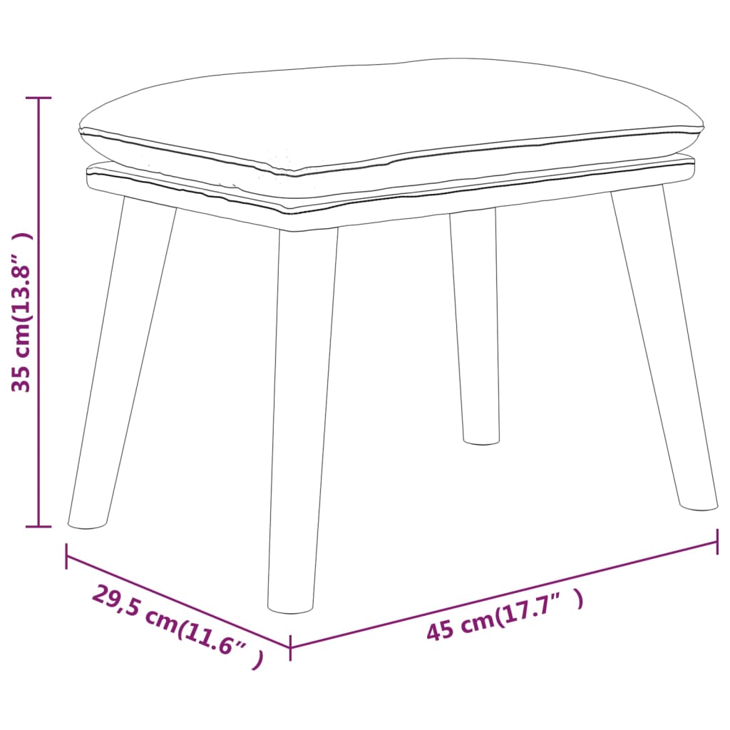 Tabure crni 45 x 29,5 x 35 cm od tkanine