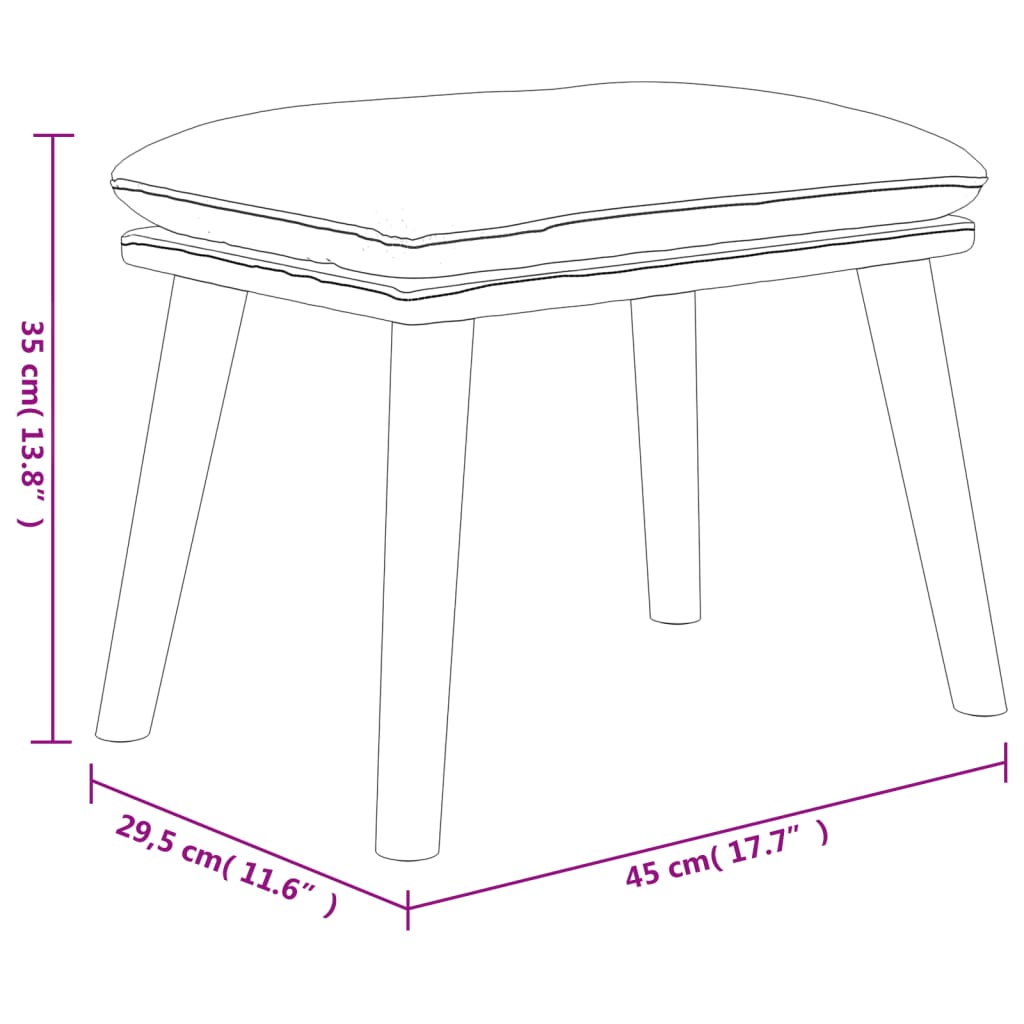 Tabure boja senfa 45x29,5x35 cm baršunasti
