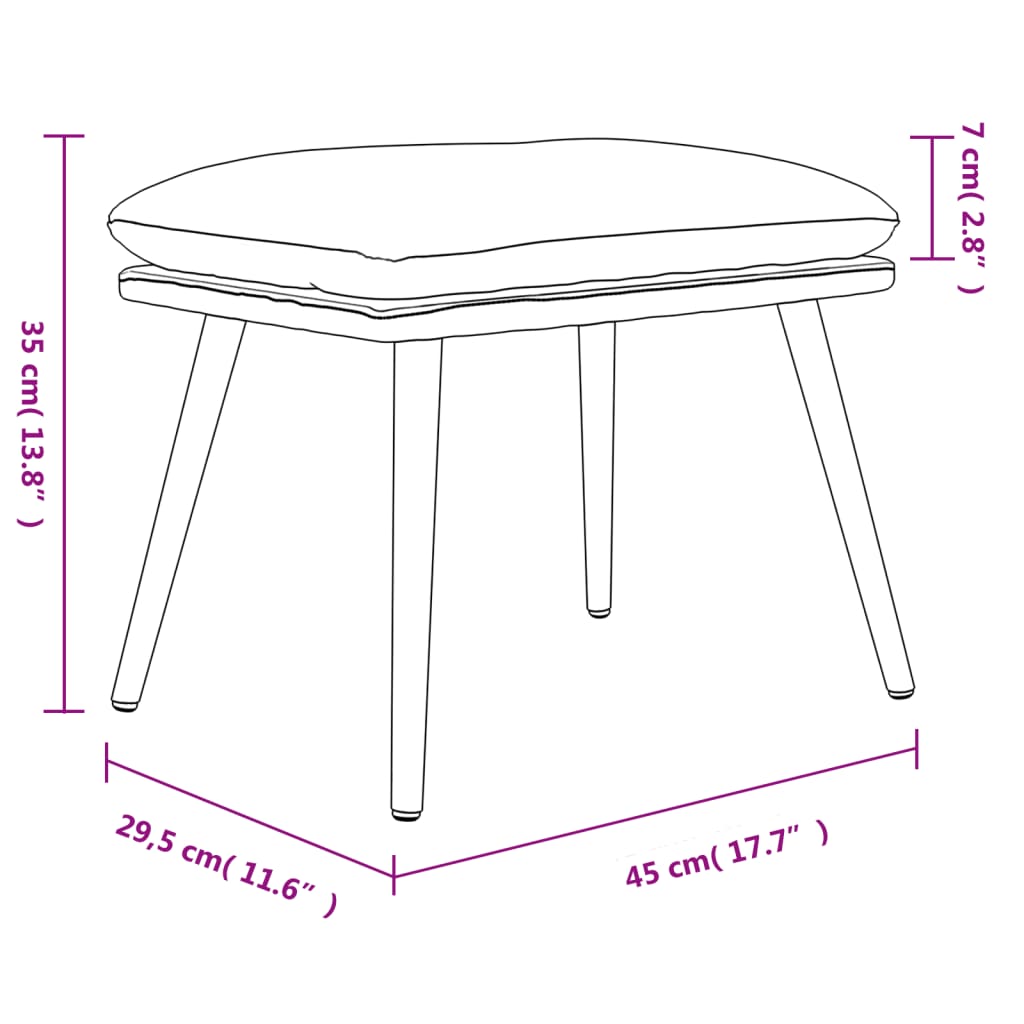 Tabure krem 45x29,5x35 cm od tkanine