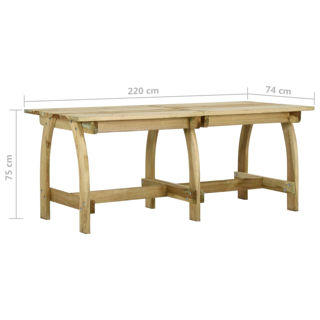 Vrtni stol 220 x 74 x 75 cm od impregnirane borovine
