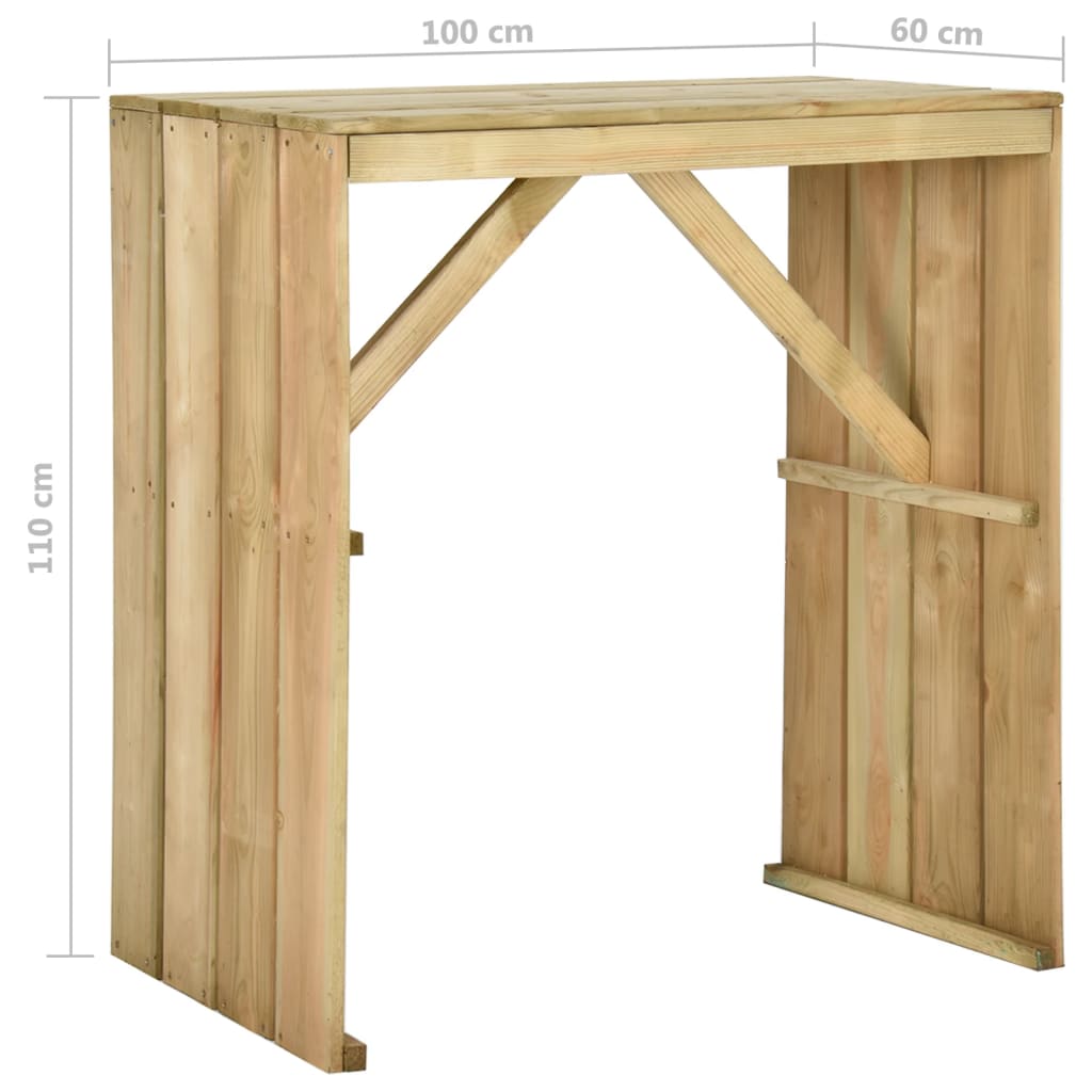 Barski stol 100 x 60 x 110 cm od impregnirane borovine