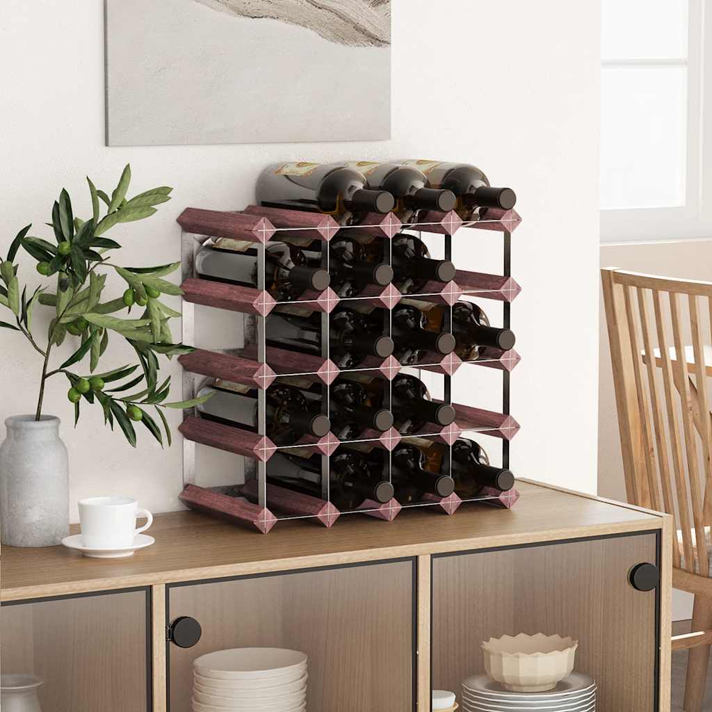 Stalak za vino za 20 boca smeđi od masivne borovine