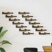Zidni stalak za vino za 7 boca 2 kom bijeli metalni
