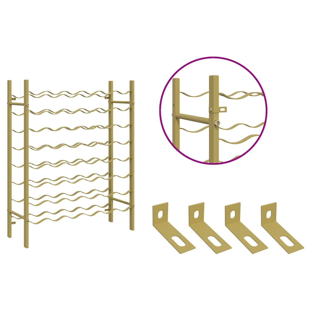 Stalak za vino za 48 boca zlatni metalni