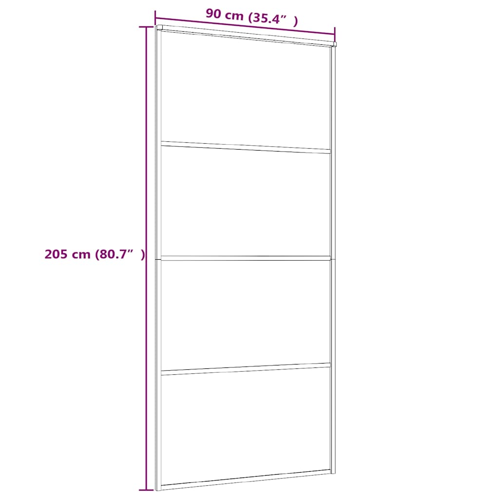 Klizna vrata od stakla ESG i aluminija 90 x 205 cm bijela