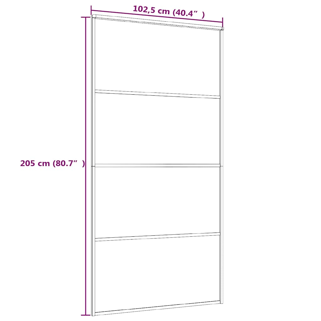 Klizna vrata od stakla ESG i aluminija 102,5 x 205 cm bijela