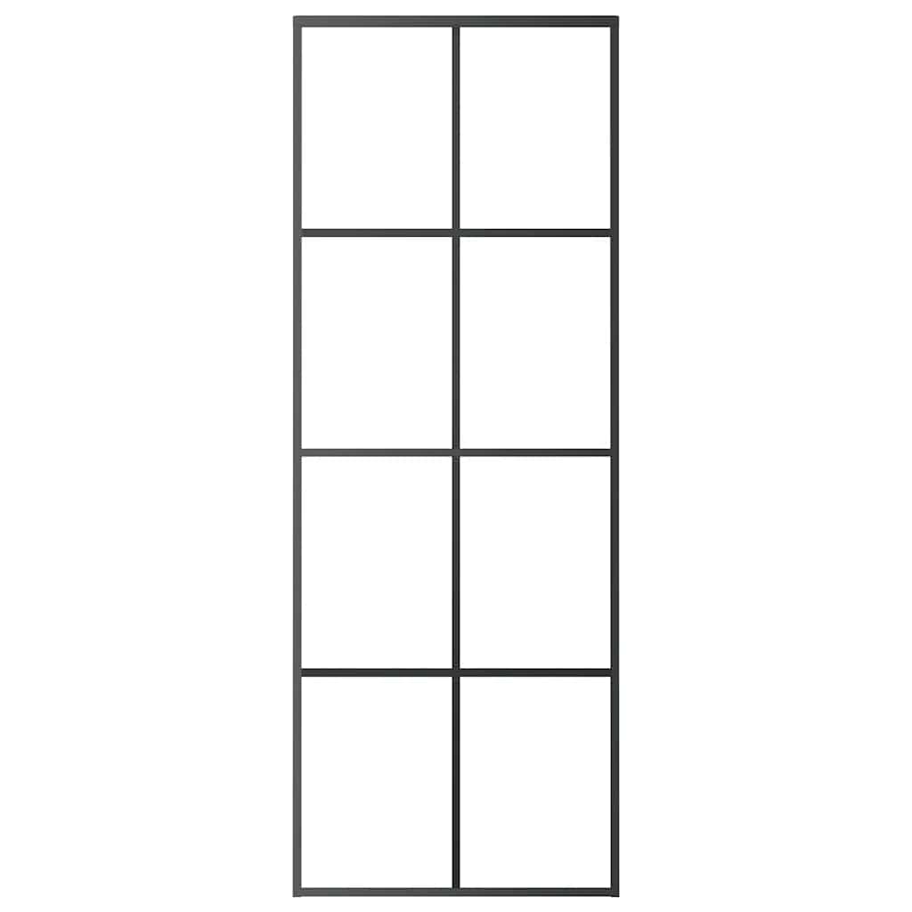 Klizna vrata crna 76 x 205 cm od stakla ESG i aluminija