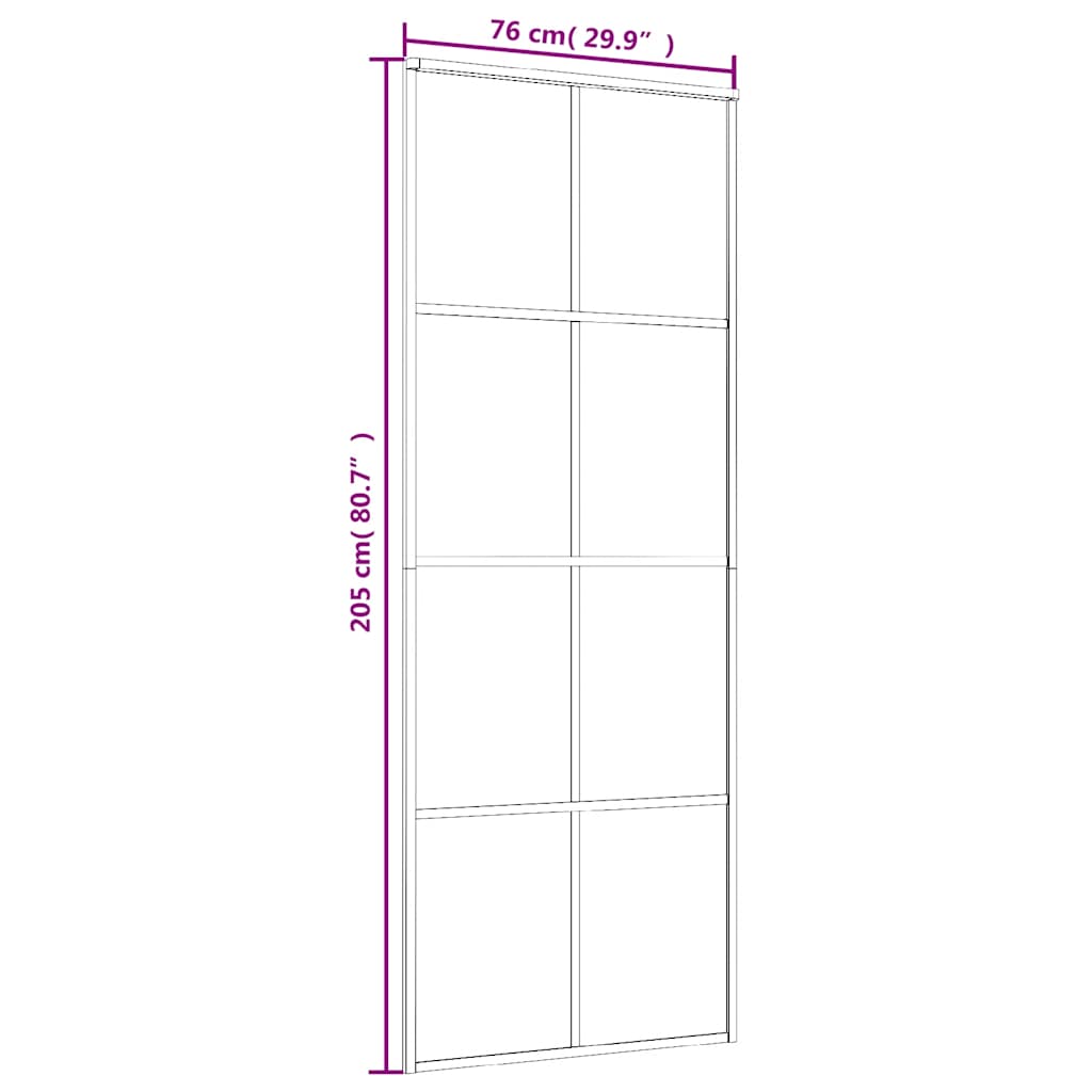 Klizna vrata od stakla ESG i aluminija 76 x 205 cm bijela