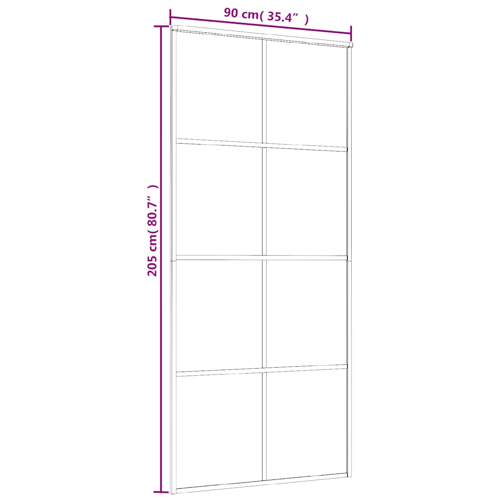 Klizna vrata od mutnog stakla ESG i aluminija 90x205 cm bijela