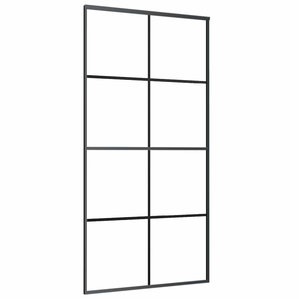 Klizna vrata crna 102,5 x 205 od stakla ESG i aluminija cm