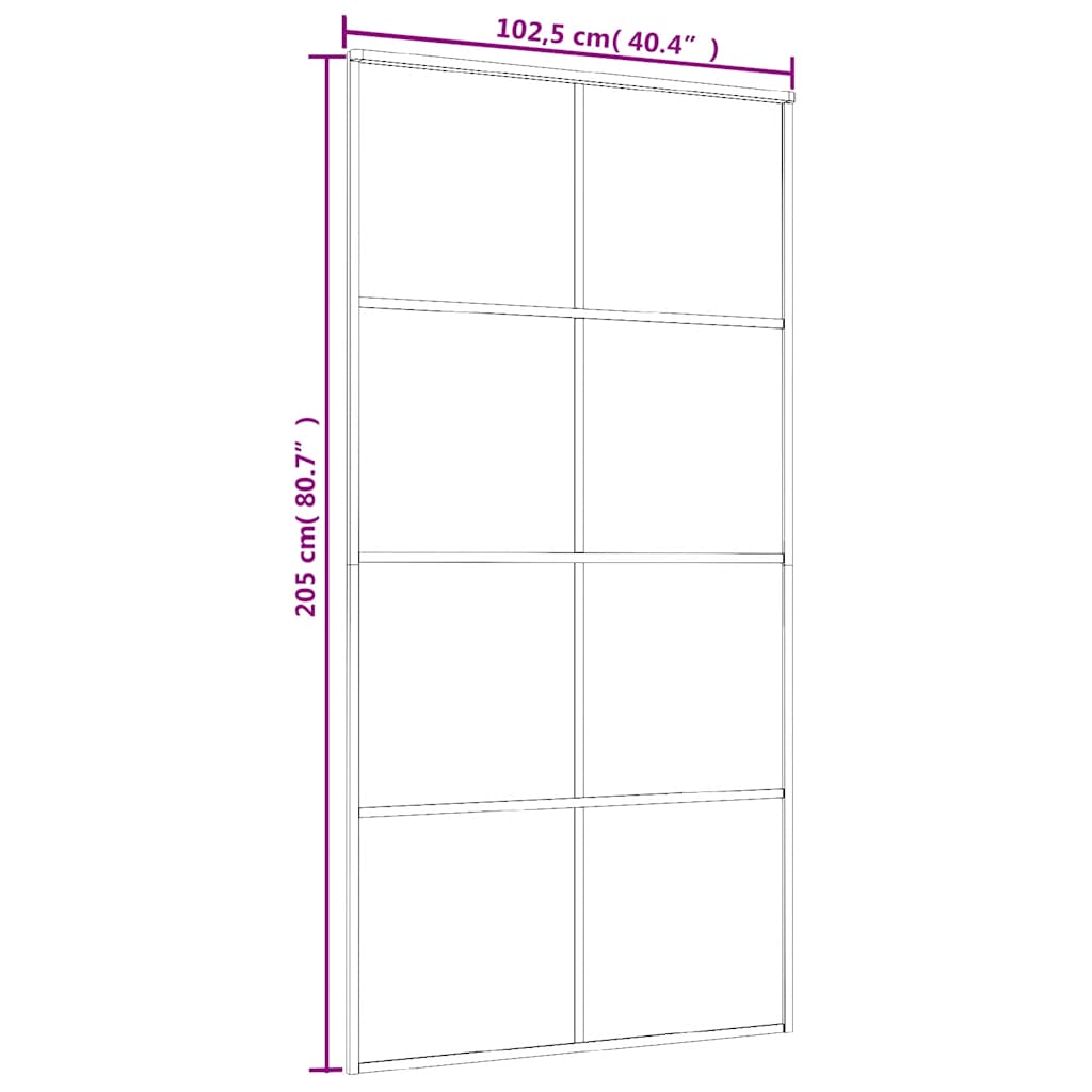 Klizna vrata od stakla ESG i aluminija 102,5 x 205 cm bijela
