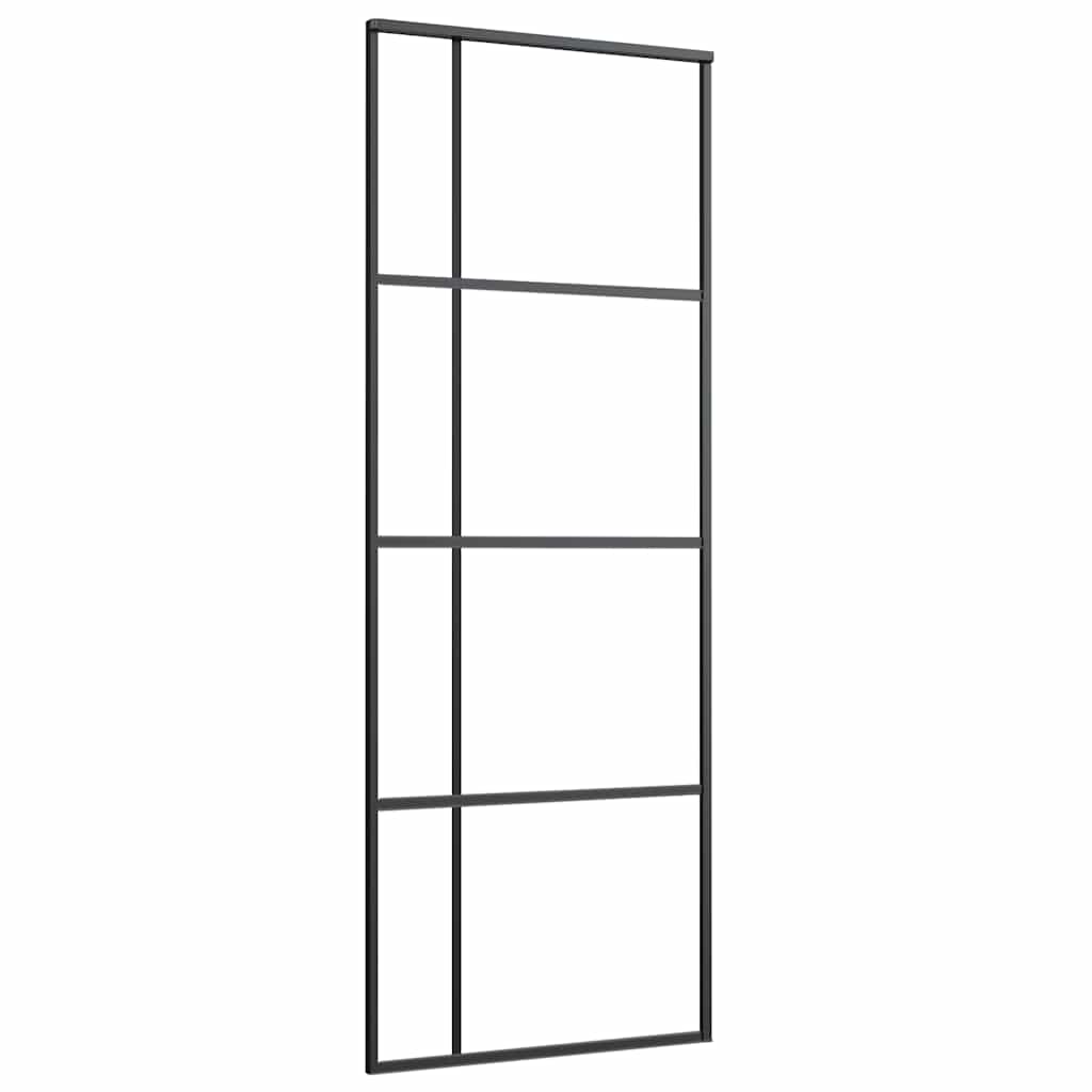 Klizna vrata od mutnog stakla ESG i aluminija 76 x 205 cm crna